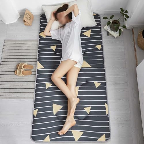 Japanische Bodenmatratze, Einzelbett, weich, atmungsaktiv, Futon-Matratze, tragbar, aufrollbar, Klappbett für Zuhause, Camping, Couch, C150 x 200 cm