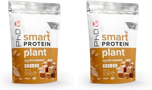 Phd Smart Plant, high Protein Vegan Shake, Ideal for Shakes, Baking and Deserts, Salted Caramel,500g (Pack of 2)