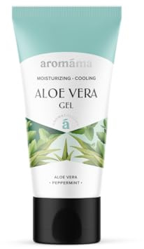 aromáma Kühlendes Aloe Vera Gel mit Pfefferminze – Natürliche Feuchtigkeitscreme für Körper, Haare und Hände – Erfrischende, feuchtigkeitsspendende Aromatherapie Hautpflege für trockene Haut – 100 ml
