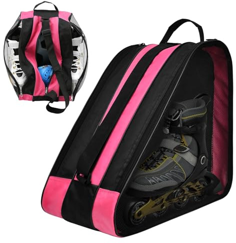 Upgrade - Bolsas de patinaje para niñas y mujeres, patines en línea, patinaje artístico, bolsa de patinaje (rosa)