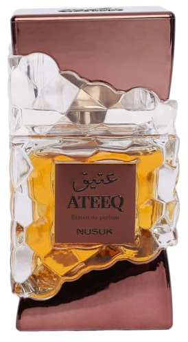 Nusuk Ateeq Perfume for Men - Long Lasting Extrait De Parfum Citrus, Spice & Woody Notes Bold Masculine Luxury Fragrance 100ml