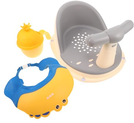 Kisangel Siège de Bain Garçon Fille Antidérapant Ajustable pour et Tout Petits Chaise de Bain Surélevée avec Support Évolutif pour Assise Sécurisée