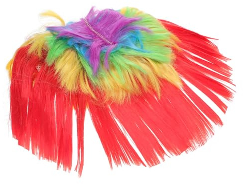 COLLBATH Peluca Mohicana Led Luminosa Estilo Cresta De Para Halloween Navidad Fiestas y Disfraces Pelucas De Color Rojo y Rainbow