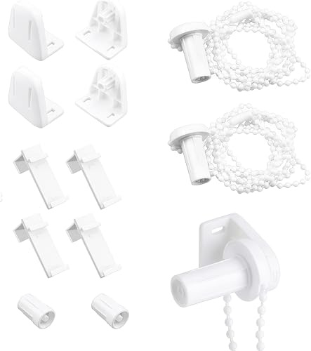 2 Set Weiß Rollo Halterung Fenster 17mm Ersatzteile Rollo Klemmfix Blind Beschläge Set für Klemmfix Verdunkelungsrollo, Seitenzugrollo, Doppelrollo