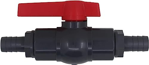 PVC-Kugelhahn, Ventilarmatur PVC-Kugelhahn, Schlauch-Durchflussregler, Absperrventil for Wasserleitungen, Schwimmbad, Garten, Durchflussregler, Wasserhahn(Thread 1/2+OD12mm)