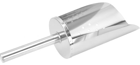 JECOMPRIS Pelle à Glace en Acier Inoxydable Alimentaire avec Trous, Petite Taille, Multifonction pour Filtrer Glaçons, Farine et Riz, Ustensile la Cuisine Inox Pratique pour Bar