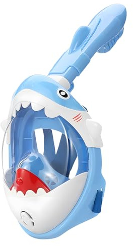 Masque de plongée intégral pour enfants de 5 à 10 ans, vue super haute définition à 180°, anti-buée, anti-fuite et fonction supérieure sèche pour enfants