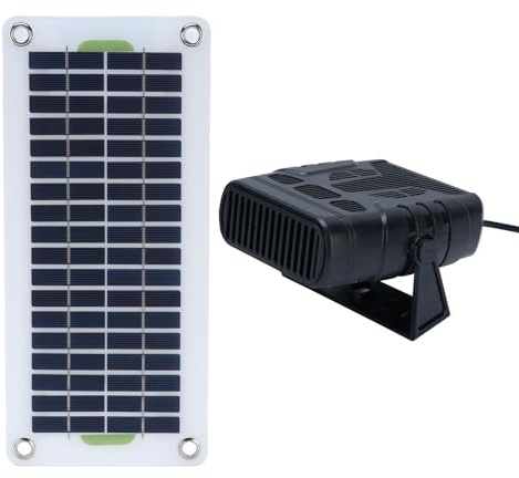 Rosvola Calentador de Panel Solar Portátil, Calentador de Panel Solar de 30 W para Cobertizo, Kit de Calentadores de Invernadero, Calefacción de Secado para Casa de Mascotas, Juego de Viento Cálido,