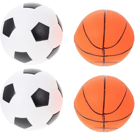 MAGICLULU 4 Piezas Balones Inflables de PVC, Juguete de Baloncesto y Simulación de Fútbol, Seguro y Creativo para Juegos Infantiles en Interiores