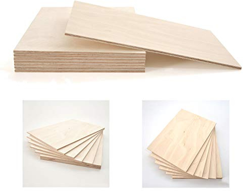Stallmann Design Plywoodplatta 10 x 40 5 mm tjocklek multiplex kapad björk kvalitet B/BB träplatta för hyllplan eller för hobbybyggaren lövsåg trä för hobbyprojekt
