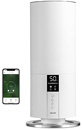 Duux Beam Mini 2 humidificadores ultrasónicos con mando a distancia y smartphone - Humidificador de aire potente - Humidificador de aire de 3 litros hasta 30 m² - Humidificador de habitación (blanco)