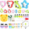 Set di 50 formine per il pane e le verdure per bambini, in acciaio inox, accessori per torte, biscotti, frutta, sandwich, tagliaverdure con stuzzicadenti e spazzola