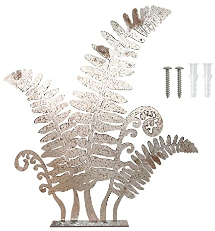 Reagia Rustic Metal Fern Leaf Sculpture, Rusty Art Flower Garden Landscape Garden Decor Gift Rustic Yard Ornament Yard Art Sculpture Gift