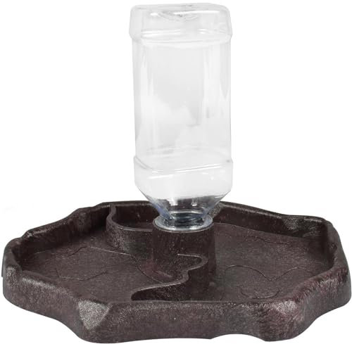 Funmo Reptilien Schildkröte Futternapf, Terrarium Wasserschale, Futter Wasserspender Geeignet für Schildkröten, Geckos, Schlangen, Frösche usw Reptilienhaustier (Braun)
