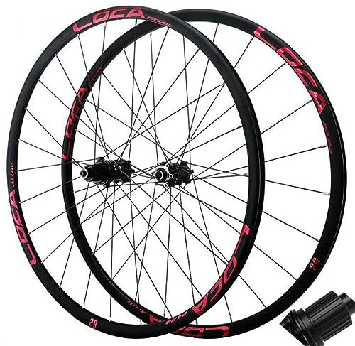 ZECHAO 26 27,5 29 Zoll Mountainbike Laufradsatz mit Scheibenbremse Gerader Zug 24 Löcher Micro-Spline 12 Gänge Sechs Nagel Scheibenbremsloch Schnellspannfelge Wheelset (Color : Red, Size : 29inch)
