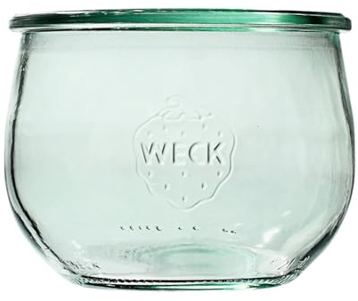 Weck Tulpe 580 ml 6-teiliges Glas zum Konservieren, zur sicheren und luftdichten Aufbewahrung trockener Zutaten