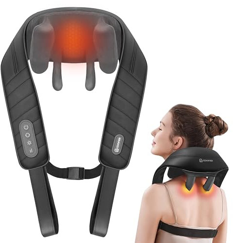COMFIER Cordless Neck Massager with Heat, Shiatsu Neck and Shoulder for Pain Relief Deep Tiisue,6D Kneading Massage Pillow,Back Massagers for Pain,Shiatsu Massager, Gifts for Women Men Mom Dad