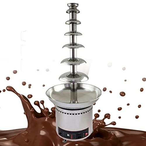 Fuente de chocolate de 4 a 7 niveles, máquina eléctrica para derretir chocolate, olla de fondue de chocolate de acero inoxidable, fácil de montar para bodas, fiestas de cumpleaños (7 pisos)