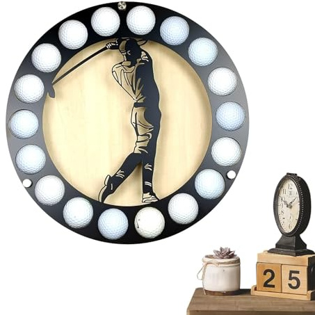 Generisch Golfball-Sammelständer,Golfball-Sammelständer - Golfball-Vitrine, Schrankregal, Geschenk für Golfer,Stilvolles und kreatives Wanddekor, rundes Präsentationsregal für das Wohnzimmer zu Hause