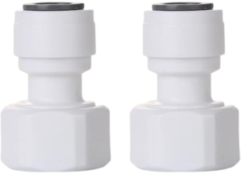 Dual Pack Refrigerator Water Line Connector Kit ，1/2 BSP x 3/8 Push-to-Fit Valve Adapter ， Quick Connect Fitting for Water Filtration Systems, Coolers, Drinking Fountains & More ， Easy Installation