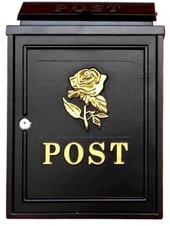 QSCTYG Cassetta Postale Villa Cassetta Postale Inglese Antica Antipioggia Cassetta Postale Esterna Cassetta Postale Creativa Posta in Arrivo(Gold Rose Spot)
