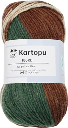 Strickgarn Häkelgarn 100gr Knaul - modisches Verlaufsgarn ergibt Norwegermuster, Jaquardeffekte direkt aus dem Knaul - Lauflänge 190m (4001)