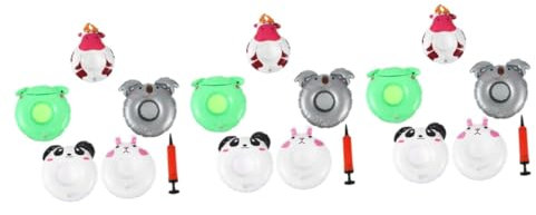VICASKY 3sets Portabicchieri Gonfiabili Forma Di Animali Per Pvc Galleggianti e Colorati Per Feste Piscina e Spiaggia Include Confezione Con Pompa Per Facilità Uso