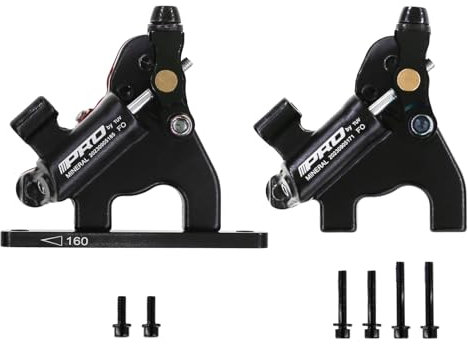 DJC Hydraulic Brake Caliper for Road Bike Gravel 2 Pistons Cable actuated Flat Mount with Brake disc IIIPRO (Pair Brake only)