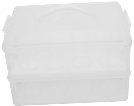 TEMPNAP Porta Torte Trasparente Mano Con Due Strati Per Cupcake e Dessert Contenitore e Durevole Per Trasporto Di Torte e Snack Soluzione Pratica Per La Conservazione e Organizzazione