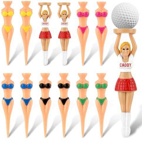 Bunte Bikini-Golf-Tees, Kunststoff-Trainings-Tees mit langen Spikes, personalisiertes Golf-Geschenk für Golfer, bruchsicher, leichtes Golf-Zubehör für Damen und Herren, Übung, Driving Range