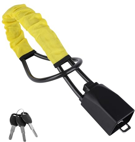 WIGUROE Bloccasterzo per auto, universale, antifurto, dispositivo di sicurezza per auto, con 3 chiavi, resistente, barra antifurto, per la maggior parte dei veicoli, furgoni, camion, SUV (giallo)