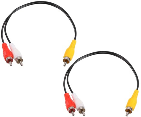 sourcing map 2 cavi splitter RCA, 1 spina maschio a 2 spine maschio da 25,4 cm, splitter a Y stereo, audio video, cavo subwoofer AV per amplificatore, home theater