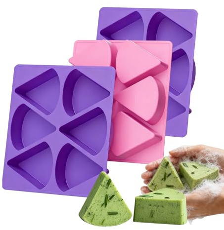 Silicone Moulds for Handmade DIY, Soap Moulds for Craft Soap Making | 6 Cavity Soap Mould, Triangular Soap Case, Soap Mould for Soap Making, Soap Use, Baking Use, Homemade DIY
