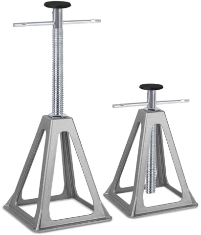 YEATHOR 2pcs RV Stabilizer Jacks Caravan Support Stands Aluminium Axel Stands Screw Height Adjustable 28-45cm Heavy-duty Motorhome Accessories for Travel Trailer Camper, Max Load 100kg