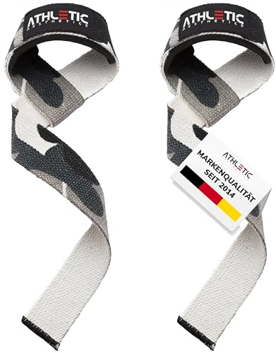 ATHLETIC AESTHETICS Zughilfen für Krafttraining und Bodybuilding (gepolstert) - Profi Lifting Straps 60 cm Länge für Fitness, Weightlifting, Kreuzheben - Zughilfe im Paar für Frauen und Männer