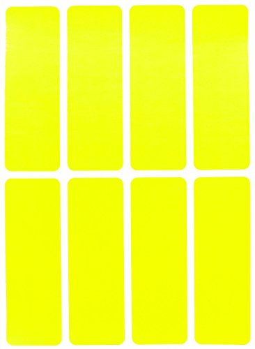 Aufkleber Neon Gelb 76 mm x 25 mm Sticker – 7,5 cm x 2,5 cm viereckige Etiketten 120 Stück von Royal Green