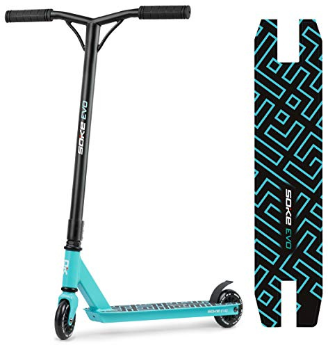 Soke Evo 100kg Trottinette Freestyle ABEC-9 Carbon - Trottinette Freestyle Adulte pour Skatepark - Trottinette Freestyle Garçons & Filles pour Faire des Tours & Fouets - pour Adolescents 11-15