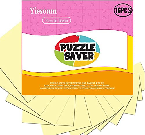 Yiesoum 16 Super puzzle adesivi trasparenti, puzzle Saver can fix The Puzzle, ideali per 2 x 1000 pezzi o 4 x 500 pezzi (16)