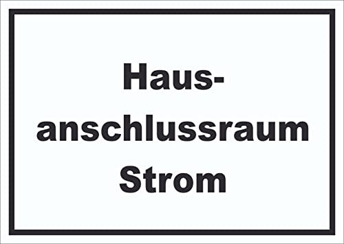 HB-Druck Hausanschlussraum Strom Schild mit Text HAR waagerecht A6 Rückseite selbstklebend