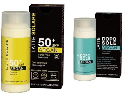 Erboristeria Magentina - Latte Solare Argan SPF 50+ da 125 ml + Latte Dopo Sole 125ml