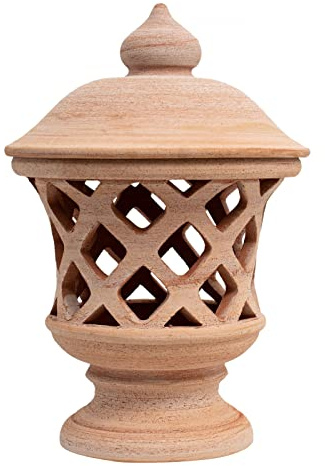 Biscottini Lanterna da esterno in terracotta 54x34x34 cm | Lanterne da esterno portacandele Made in Italy | Lanterne per illuminazione giardino