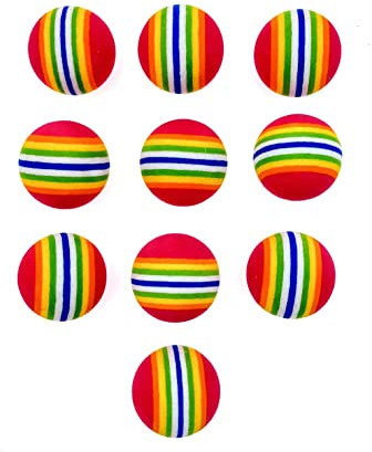 JZK 10 x Bunte kleine Schwammbälle, 35mm Katzenspielzeugbälle, weiche Schwamm-Katzenbälle für Indoor Katzen, Kätzchen-Trainingsbälle, Welpenspielzeugbälle, kleine Schaumstoffbälle für Katzen