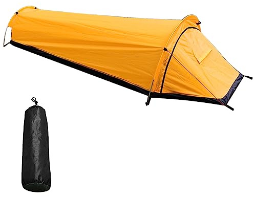 HUIOP Backpacking Tent, Ultralight Single Person Tent for Camping & Hiking, Waterproof, Windproof, 1 Person, 24.3oz