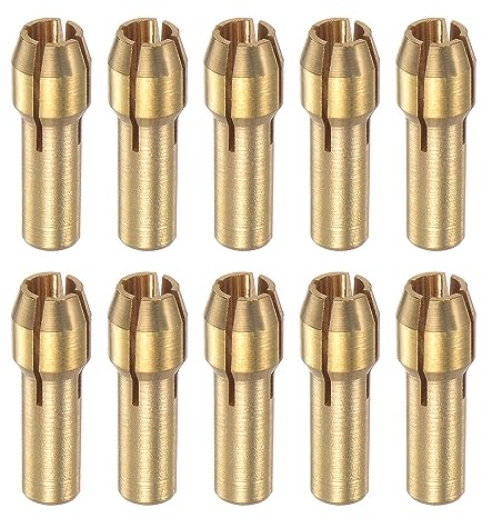 sourcing map 10uds 3,2mm Latón Taladro Mandriles 4,3mm Vástago Diámetro | Mini Eléctrico Amoladora Rápido Cambio Taladro Portataladros taladros Juegos para Giratorias Herramientas