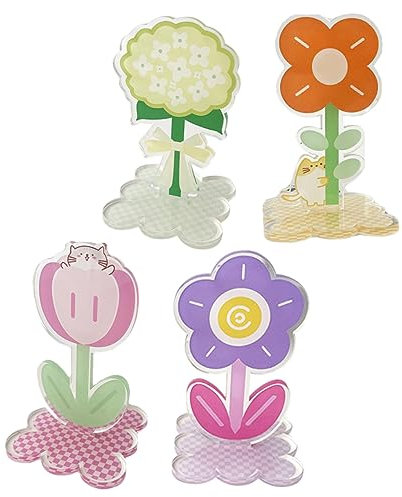 Cabilock 4 Stück Blumenfotoordner Platzkartenhalter Fotohalter Aus Tischdeko Klemme Hausbedarf Liebevoll Gestalteter Memoclip Inhaber Der Tischnummer Fotoclip Einfach Klemmrahmen Büro Acryl