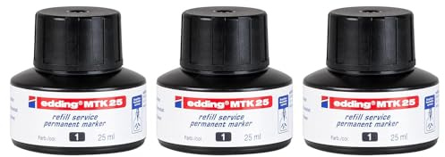 EDDING Capillarité MTK 25 Nachfülltinte für Permanentmarker, Schwarz, 3 Stück