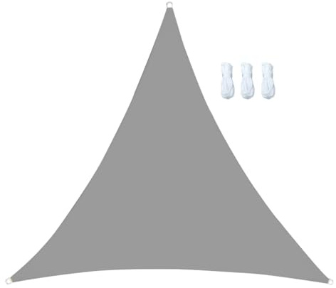 ENEN Vela Ombreggiante Impermeabile, Vele Ombreggianti Triangolari Tenda a Vela per Esterno Telo Tenda da Sole, Vela Ombreggiante per Giardino Terrazza (Grigio,4X4X4m)