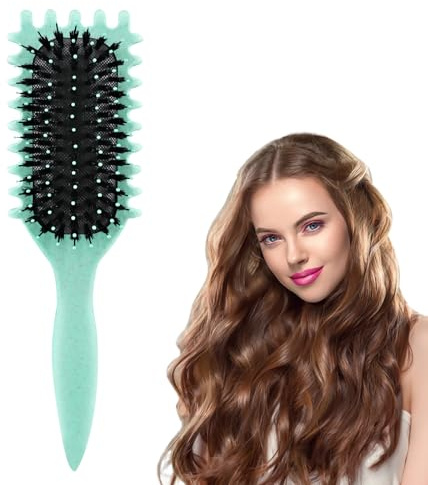 Bounce Curl Define Styling Brush, Cepillo Multifuncional para Rizos, para Definir Rizos Verde, para Cabello Rizado para Peinar y Dar Forma