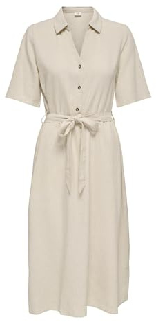 JDY Damen Jdysay 2/4 Midi Shirt Dress WVN Noos, Oatmeal, Small