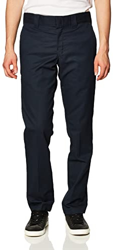Dickies Herren Passform, Schmal Zulaufendes Bein, Vielseitig Verwendbare Arbeitshose mit Taschen Lässige Business-Hose, Dunkles Marineblau, 38W / 32L